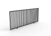 5-foot black flat top sliding gate with vertical bars