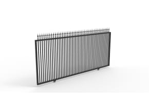Oldstead Ornamental Sliding Gate 6' x 16', Spike Top & Plain