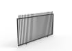 Black metal sliding gate with spiked decorative top finials