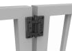 D&D KwikFit Self-Closing Hinges in black polymer for lightweight residential gates.