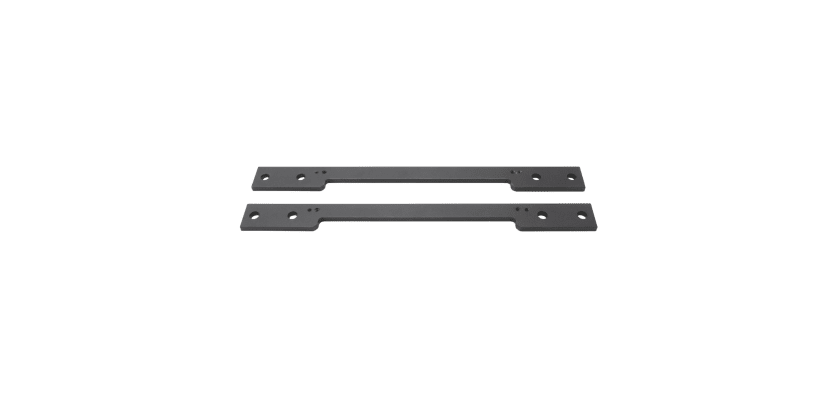Heavy-duty SlimLine Vertical Gate Closer Mounting Plate in a black weather-resistant finish
