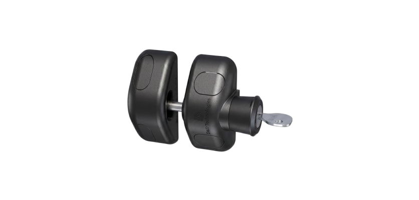 D&D MagnaLatch Side Pull Lockable black polymer magnetic latch for residential gates.