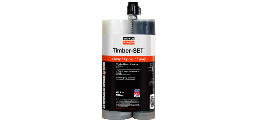 Simpson Strong-Tie Timber-SET structural epoxy adhesive 32 ounce cartridge for wood.