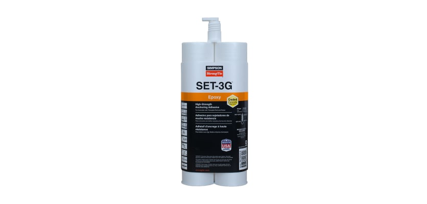 Simpson Strong-Tie Timber-SET 22 oz structural epoxy cartridge for wood anchoring.