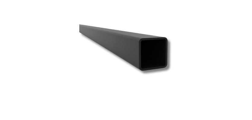 Black powder coated 1 inch square steel tube 8 feet long structural bar