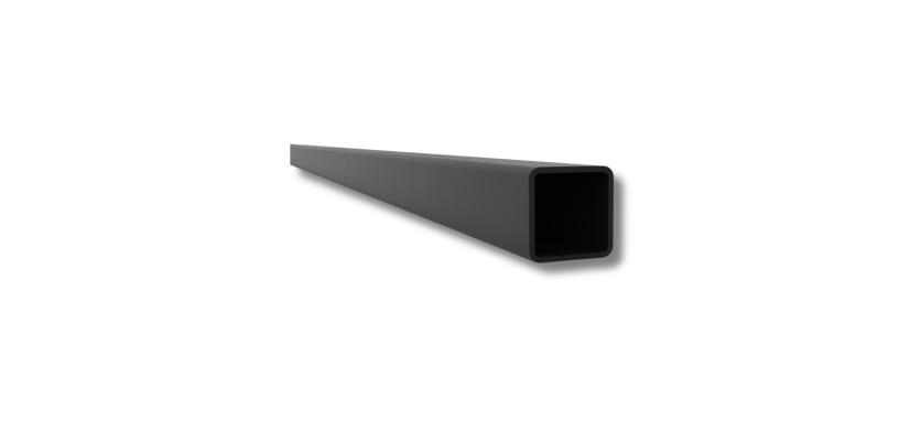 Black powder coated 1 inch square steel tube 10 feet long security rail