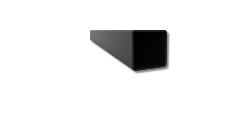Black powder coated 1-1/2 inch square steel tube 8 feet long gate rail