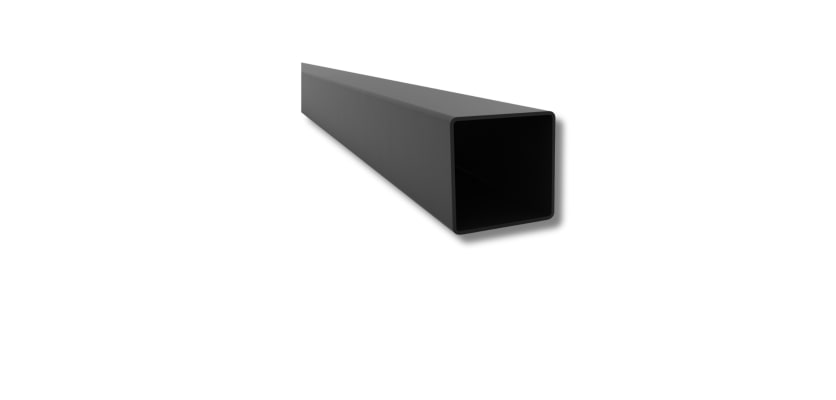Black powder coated 2 inch square steel tube 16 gauge gate post