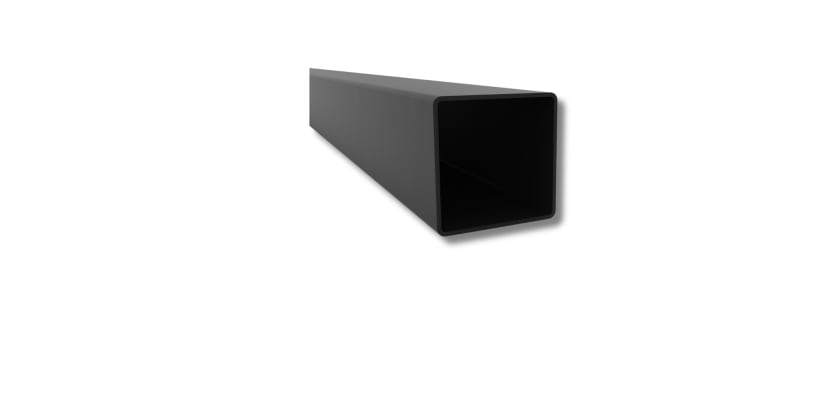 Black powder coated 2-1/2 inch square steel tube 6 feet long secure barrier.