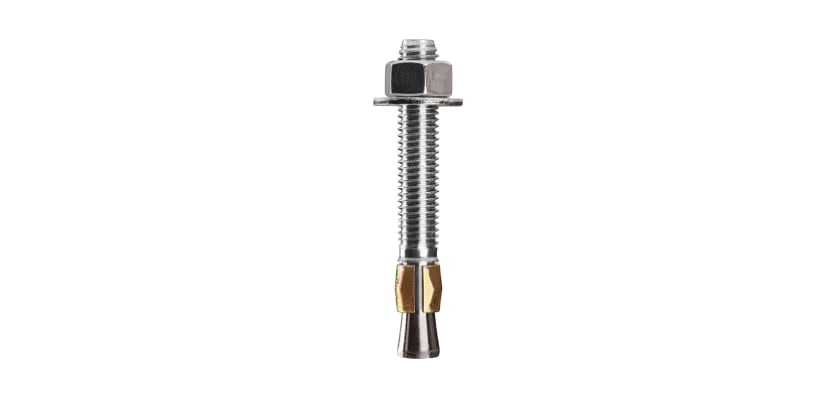 Extended concrete fasteners showing the continuous three hundred sixty degree metal expansion clip
