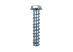 Small diameter self tapping concrete fastener with hex washer heads and zinc plating