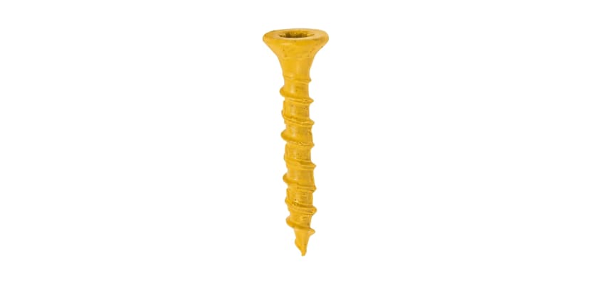 Premium exterior wood fastener close up showing star drive head and sharp self-tapping thread.