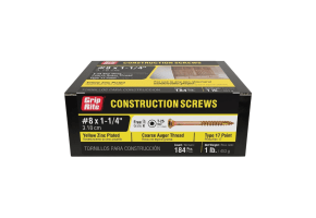 Grip Rite #8 x 1-1/4" Construction Screws 1lb
