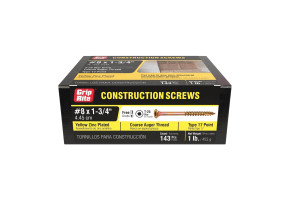 Grip Rite #8 x 1-3/4" Construction Screws 1lb