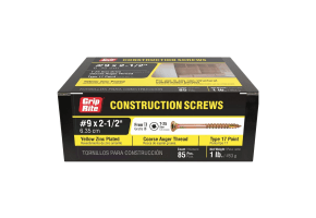 Grip Rite #9 x 2-1/2" Construction Screws 1lb