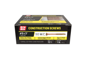 Grip Rite #9 x 3" Construction Screws 1lb