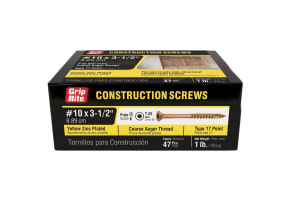 Grip Rite #10 x 3-1/2" Construction Screws 1lb