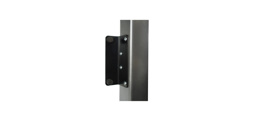 Heavy-duty Gate Silencer Kit installed on a commercial metal security gate.